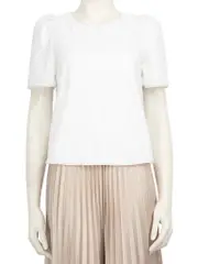 White Sequin Short Sleeve Top