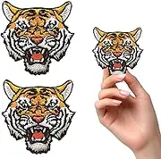 2 Pack Embroidered Small Tiger Iron-on Patches DIY Accessories, Decorative Sewing Applique for Clothes, Jackets, Jeans, Hats, Bags, DIY Repair, Stitch Fix, Fabric Appliques