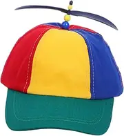 [Parliky] Flat Brim Snapback Hat Unisex Baseball Cap Rainbow Design Helicopter Style for Boys and Girls Adults