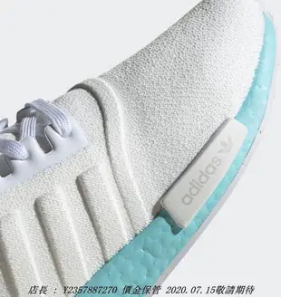 Adidas NMD R1 歐美限定 EF4273 白色 水藍色 Boost 休閒潮流鞋 慢跑潮流鞋