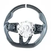 Flat Bottom Carbon Leather White Steering Wheel For Mini F54 F55 F56 F57 F60 F61 (for: Mini)