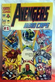 Avengers Pogs Hero Caps New Shrink Wrapped
