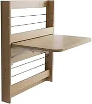 Folding Wall Desk, Wall Mounted Folding Table, Wooden Mounted Desk with Iron Bracket, 30x25in Drop Leaf Table for Small Spaces
