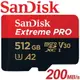 【公司貨 SanDisk】512GB 200MB/s Extreme PRO microSDXC TF U3 V30 A2 記憶卡