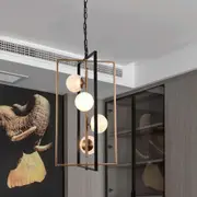 Franco 4Lt LED Drop Pendant Light in Black and Gold