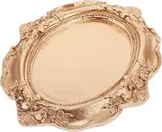Sosoport Vintage Decorative Tray Plate Compact Candle Holder Dish for Bedroom Dresser Unique Retro Design Jewelry Storage Space Efficient Home Decor Accessory