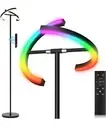 Upgraded RGBCW Floor Lamp, Bright Color Changing RGB Standing Lamp, Modern Stepl