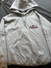 Alpha Kappa Lambda Gray Hoodie w/Embroidered Letters sz Small