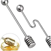 NAMOARLY Stainless Steel Honey Spoon with Curved Handle Honey Stirrer for Jars for Syrup Viscous Substances Easy to Clean Kitchen Tool for Beekeepers Pastry Chefs