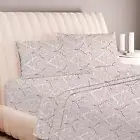 Carressa Linen Luxury Egyptian Cotton King Printed Sheet Set - 600 Thread Cou...