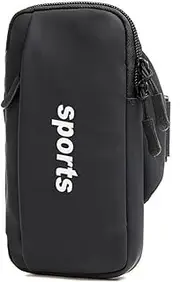 Sports Armband Mobile Phone Armband Arm Bag Mobile Phone Sports Bag Outdoor Sports Passport Wallet Case Running Sports Running Double Zip Sports Armband (Black)