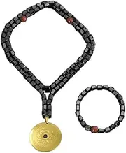 Emf Protection Anti-Radiation Tourmaline Hematite Cosmic Terahertz Necklace And Bracelet,Hematite Healing Sets,Set Of 2
