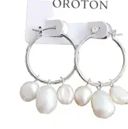 BNWT Oroton Farrah Silver Coloured Earrings/Hoops