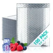 100 Thermal Insulated Bubble Mailers 6.5x10.5 Food Grade Envelopes