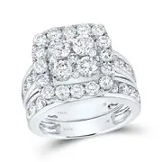 14k White Gold Round Diamond Bridal Wedding Ring Set 4-1/4 Cttw