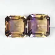20.41Cts Best Luster Natural Brazil Ametrine Octagon Pair...!!!!