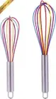 2 Pcs Mini Rainbow Silicone Non-Stick Hand Whisk Set