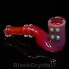 5.5" Handmade Thick Lava Red Four Dot Sherlock Tobacco Smoking Bowl Glass Pipes