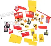 Yardwe 1 Set Mini Traffic Signs Models Road Block Signs Toy for Boys and Girls Simulation Playset