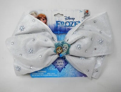 Disney Frozen Large Light-Up Hair Bow Anna Elsa Arendelle with White Snowflakes