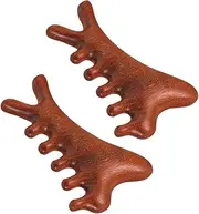 EXQUIMEUBLE 2pcs Wooden Scalp Massagers Tool Natural Wide Tooth Comb for Dandruff Removal Soothing Itch Relief Comfortable Hair Grooming Portable and Lightweight Design for All Hair