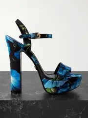 [Dolce & Gabbana] Dolce & Gabbana - Floral-print Crepe Platform Sandals - Multi - IT39 IT 39 Multi