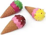CCUUHJ 3 Pack Dog Toys, Cute Icecream Latex Dog Chew Toy, Squeaky Interactive Dog Toys for Puppy Small Medium Pets Dogs (3 Pack)