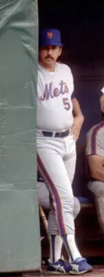 Manager Davey Johnson New York Mets looks on from the dugout durin- Old Photo