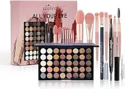 All in One Eyeshadow Palette Makeup Set, Civlann Makeup Kits with Makeup Brush Set, Mascara, Eyebrow Pen,Travel Makeup Bundle Holiday Surprising Makeup Gift Box for Women Girls, Vegan, Maquillage