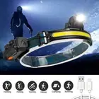 Powerful LED Induction Headlamp XPG+COB Zoom Head Flashlight USB Rechargeable