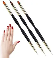 Nail Polish Brush | Acrylic EndArt Brushes for Nails,3 Flat Painting Drawing Liner Nail Tools for Designs at Home
