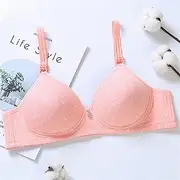 [ANRIO] Mom Cotton Bra Plus Large Big Size Wireless Thin Daily Bras Middle-Aged Elderly Underwear Women Bralette (Color : Shrimp red, Size : 44/100B)