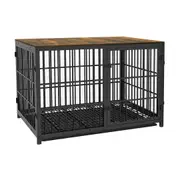 Fin 120Cm Xxx-Large Heavy Duty Dog Crate Table Furniture Metal Kennel Cage With Tray