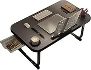 Laptop Bed Table with Storage Drawer,Portable Laptop Bed Tray Desk,Lap Desk for Eating,Writing,Reading,Working on Bed/Couch/Sofa,L70CM Efficency