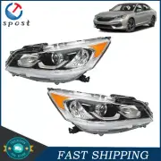 Headlights Assembly RH+LH For 2016-17 Honda Accord EX/EX-L/Sport Sedan W/LED DRL (for: Honda)