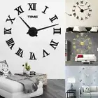 Room Roman Numerals Wall Clock Mirror Surface Acrylic Sticker Wall Sticker