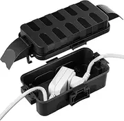 [Restmo] Outdoor Electrical Box Waterproof with Detachable Covers, IP55 Waterproof Extension Cover for Plug, Outlet, Christmas Holiday Decorations, Weatherproof Connection Box, Black