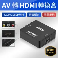 在飛比找momo購物網優惠-【JHS】AV轉HDMI視訊轉換盒 AV端子轉HDMI 含音
