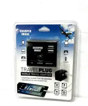 Sharper Image Travel Plug ** Universal Adaptor ** With Dual USB * NEW