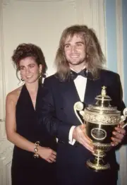 Men's Singles Champion Andre Agassi USA his girlfriend Wendi Stewa- Old Photo