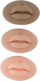 Tattoo Practice Lips, 3D Module Open Mouth Soft Silicone Fake Skin Microblading Lip Facial Semi Permanent Cosmetic Make Up Training Supplies For Tattooing Artists Beginners Makeup Realistic Kit 3PCS
