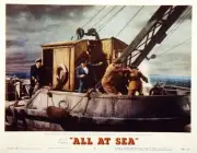 All At Sea Lobby Card left Alec Guinness 1957 Old Film Movie Photo 1
