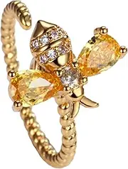 Honey Bee - Band for Women - Honey Bee Jewelry for Women, Adjustable Opening Design, Cute Jewelry for Girls, Gold/Silver Seta-au