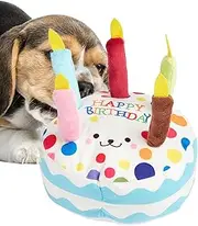 Squeaky Stuffed Dog Toys, Birthday Cake Shape Chewing Toys, Interactive Toys for Small and Medium Dogs, Dog Enrichment Toys