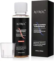 ACTROL Eyelash Cleanser Concentrate 100ml Peach Professional Lash Shampoo Foaming Cleanser DIY Paraben & Sulfate Free Non-lrritating Wash for Extensions Lashes with Salon Care-Makes 20 Bottles