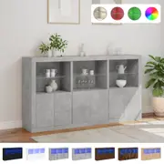 Sideboard with LED Lights Black 181.5x37x100 cm Multi Colours vidaXL