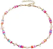 [Tummy Tub] Bracelets,Bracelet Jewellery,Anklet String Charm,Cross Bracelet for Women Creative Personality Colored Soft Pottery Beaded Necklace Anklet Set Beach Anklet Jewelry Gift Girl Lady Wife Mother Link