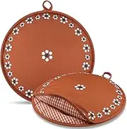 Honeydak 2 Pcs 12 Inch Tortilla Warmer Pouch, Mexican De Barro Talavera Pattern Microwavable Insulated Cloth Pouch for Tortillas, Tacos, Naan, and Pizza Rolls(De Barro)