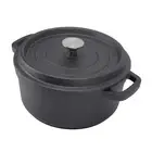 Cast Iron Pot Dual Loop Handle 24cm Uncoated Dutch Oven Flat Bottom For