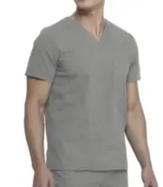 Scrubstar Unisex V-Neck Scrub Top Size Small Condor Grey